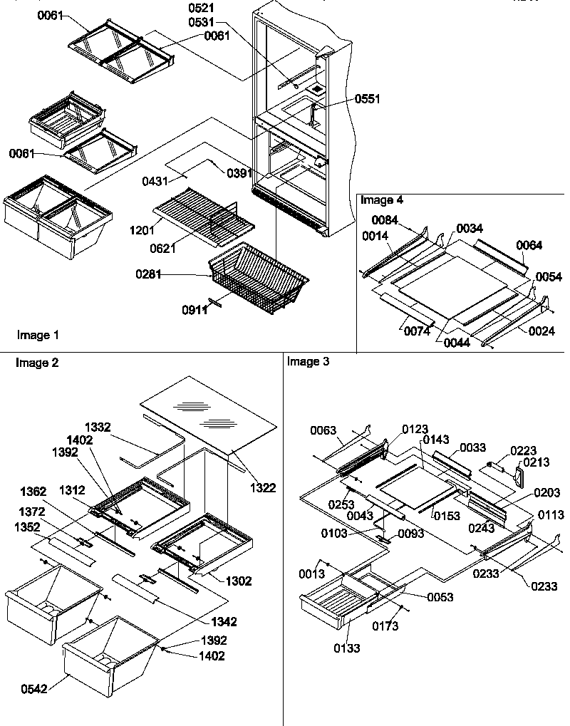 Amana BX22TL-P1196711WL shelving assemblies diagram