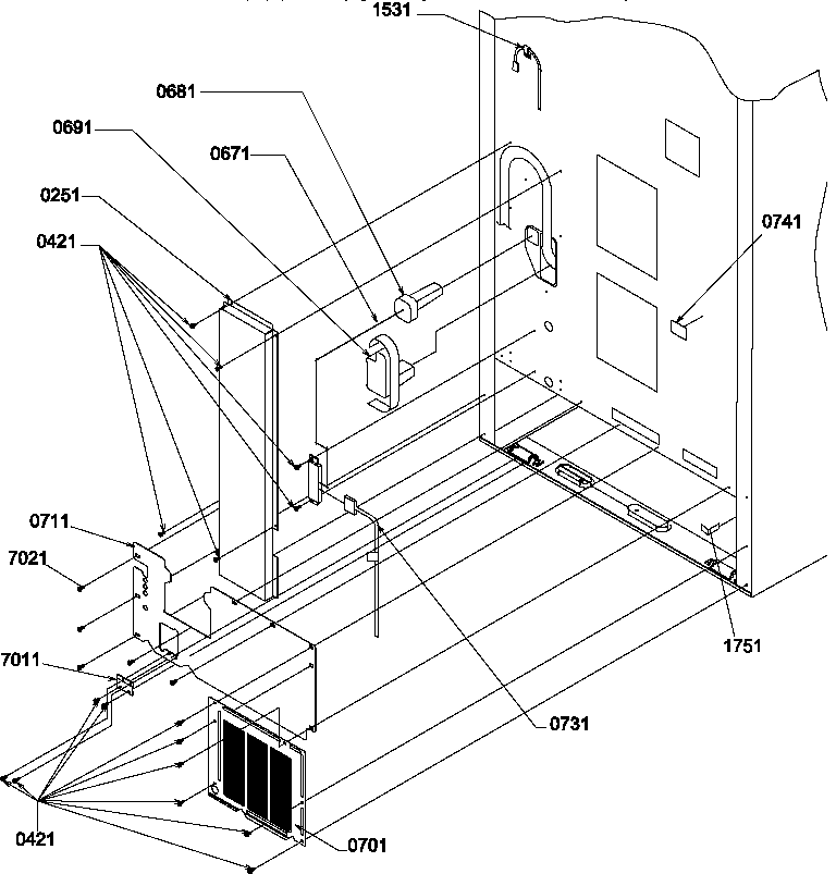 Amana BX22TL-P1196711WL cabinet back diagram