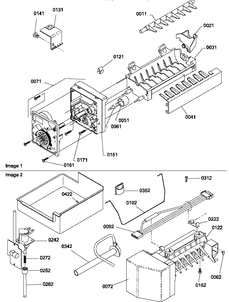 Amana BX22TL-P1196711WL ice maker assembly & parts diagram