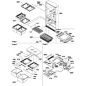 Amana BX21TE-P1196515WE shelving assemblies diagram