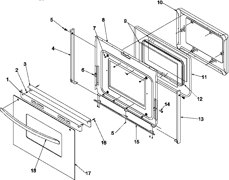 Amana ARTC8600E/P1143418NE oven door diagram