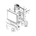 Caloric CDU300DB-P1309605W door assy diagram