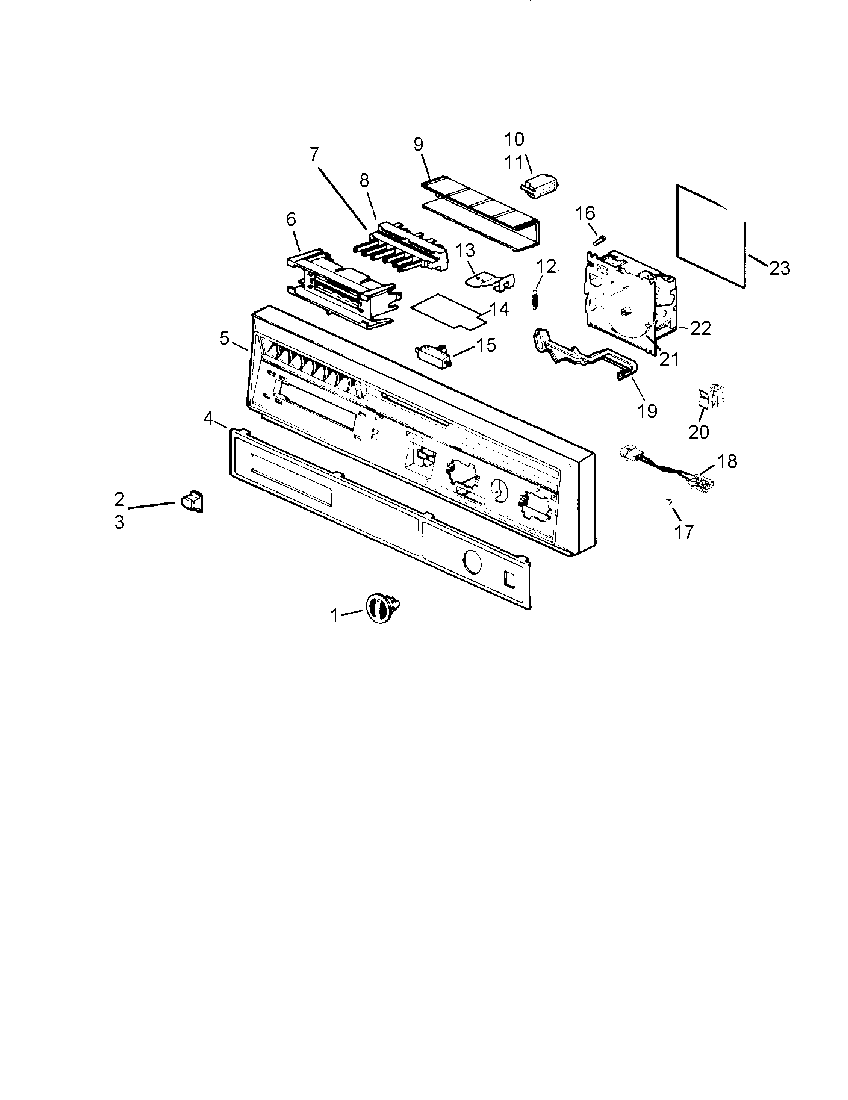 Amana AUD7000DBB/P1309608W control panel assembly diagram