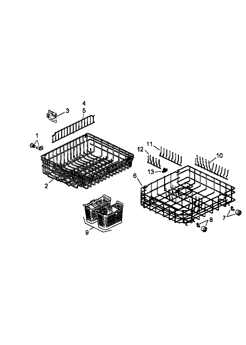 Amana AUD7000DBB/P1309608W rack assembly diagram