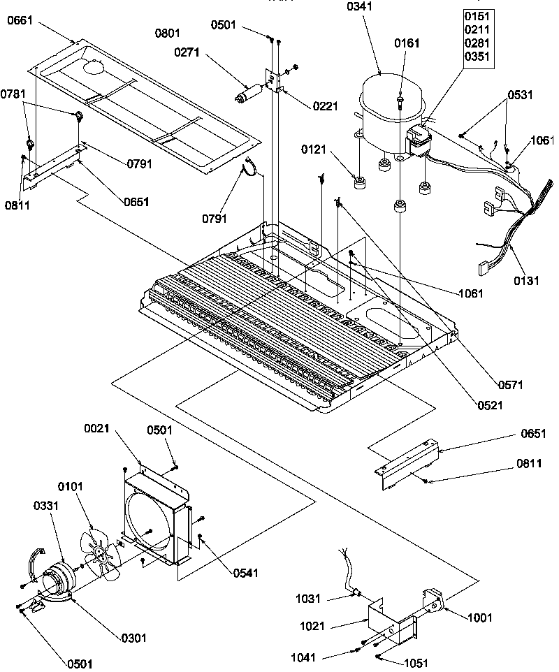 Amana SSD522SBW-P1184703WW machine compartment diagram