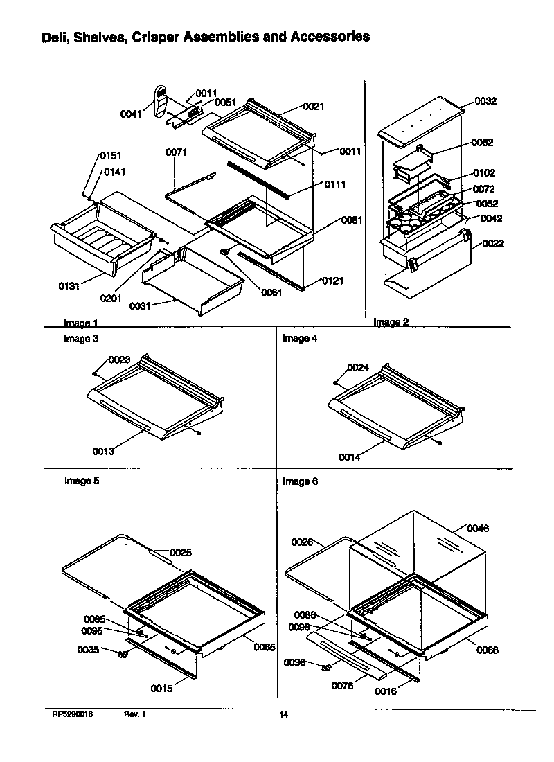 Amana SRD526SW-P1184802WW deli, shelves, crisper assemblies and accessories diagram