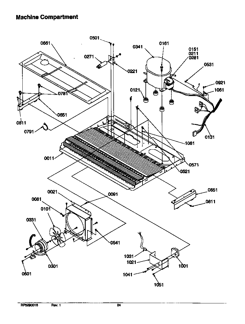 Amana SRD526SW-P1184802WW machine compartment diagram