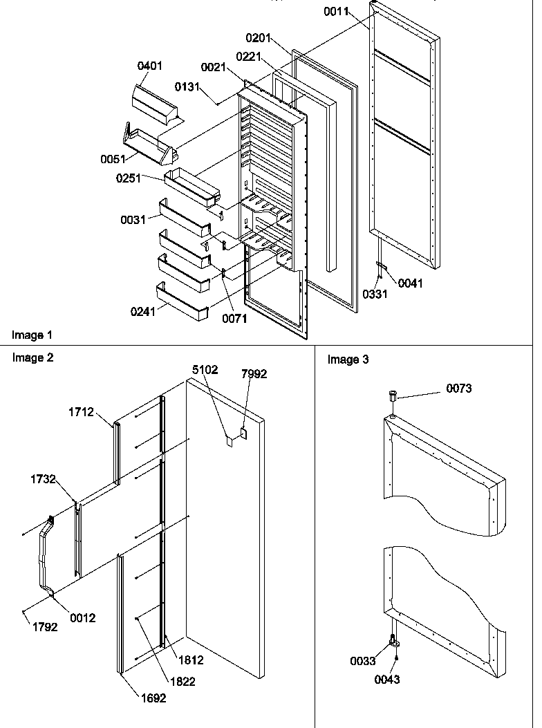 Amana SX322S2W-P1307302W refrigerator door diagram