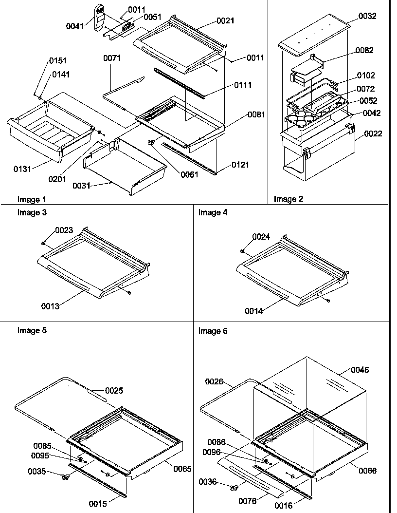 Amana SRD522TW-P1309903WW deli, shelves, crisper assemblies and accessories diagram