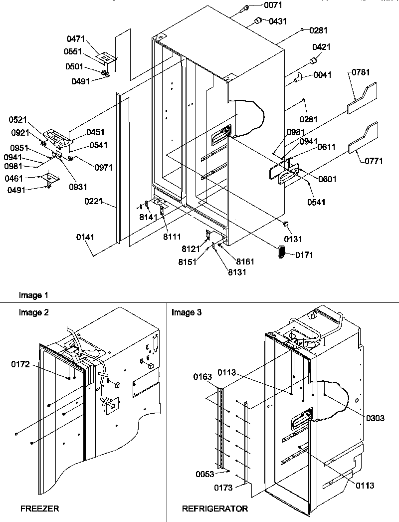 Amana SRD522TW-P1309903WW cabinet parts diagram