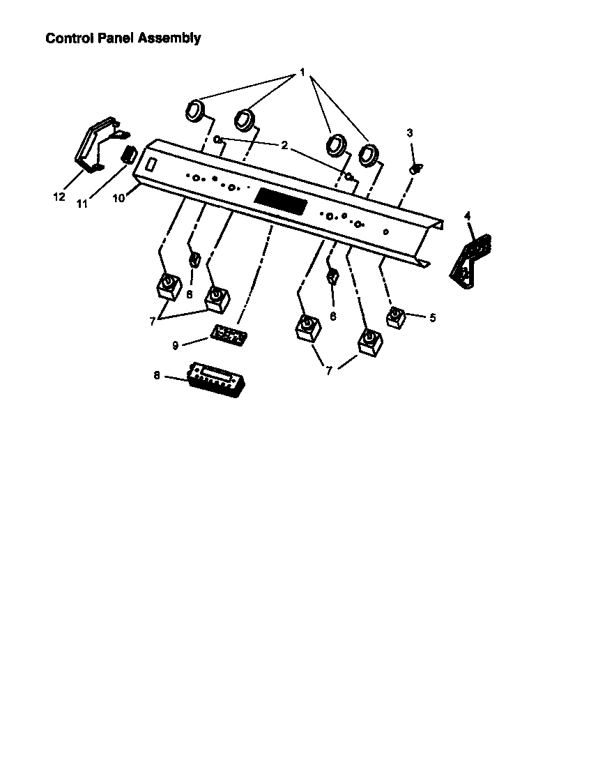Amana CC12HRE-P1133347N control panel assembly diagram