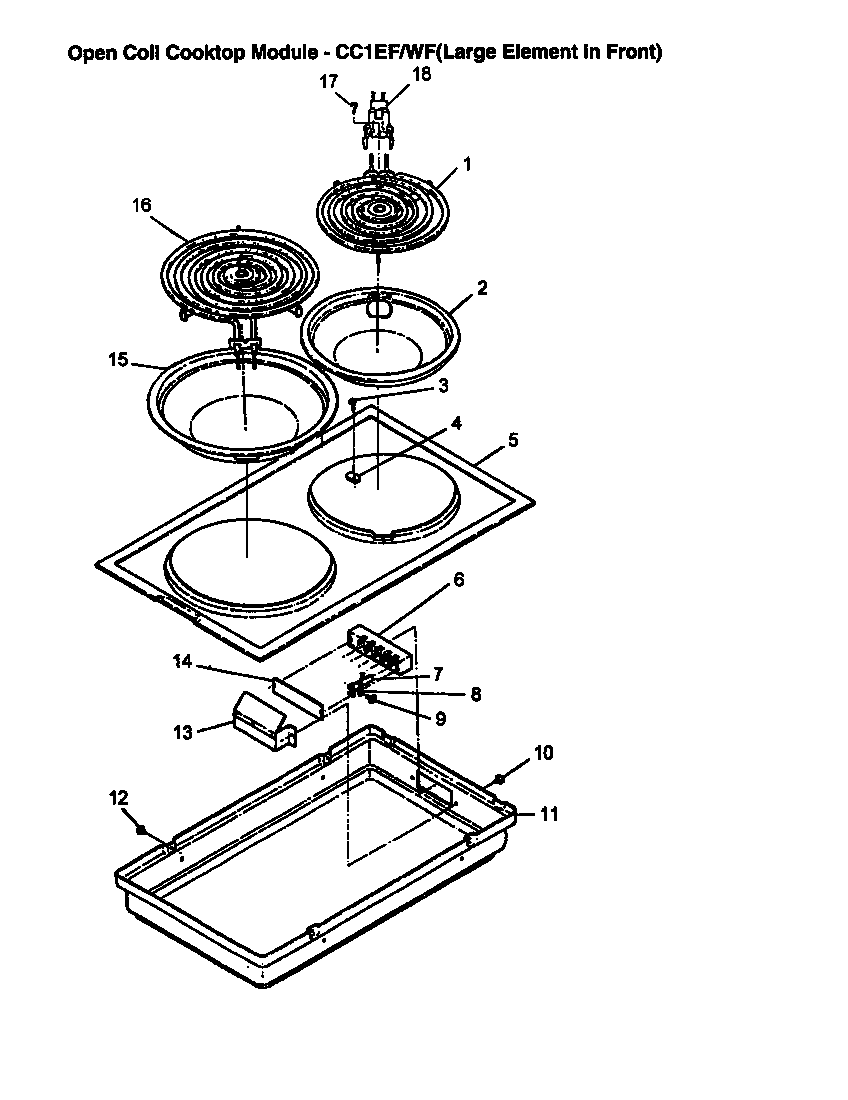 Amana CC12HRE-P1133347N op coil cookt mod-cc1ef/wf(lar e in fr) (cc1ef/p1133354n) (cc1wf/p1133354n) diagram