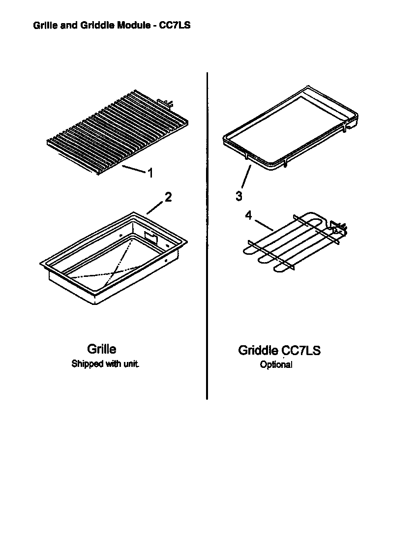 Amana CC12HRE-P1133347N grille and griddle module - cc7ls diagram