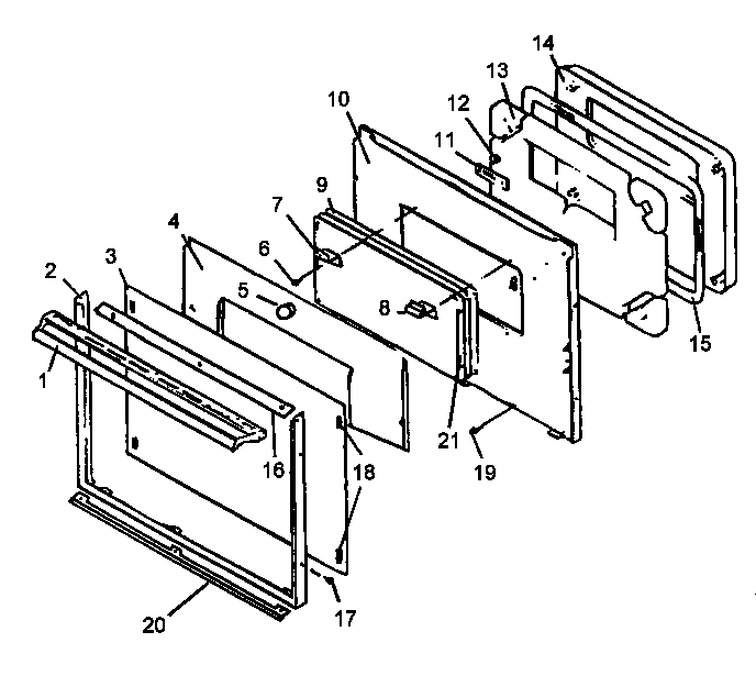 Amana ACO27SK/P1132333NK oven door diagram