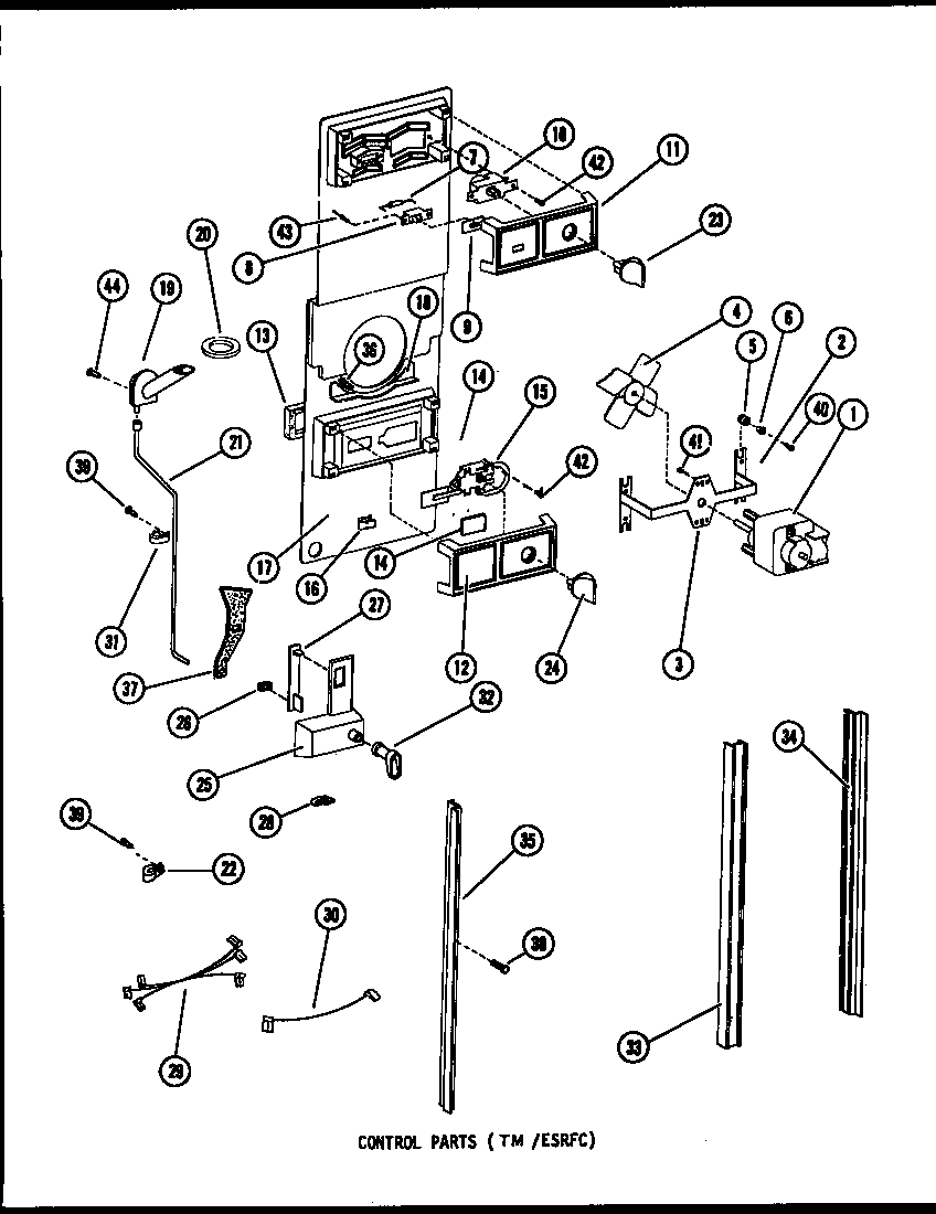 Amana ESRFC14F-P75658-3W control parts diagram