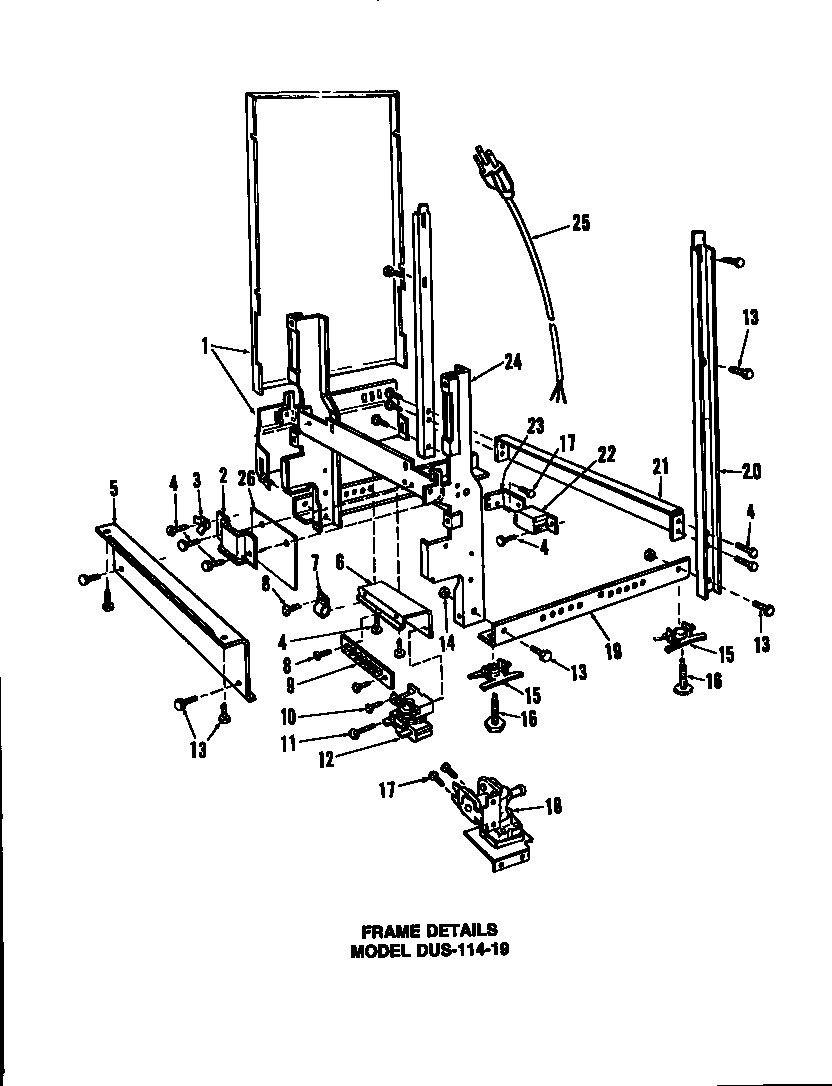 Caloric DUS-406-19 frame details diagram