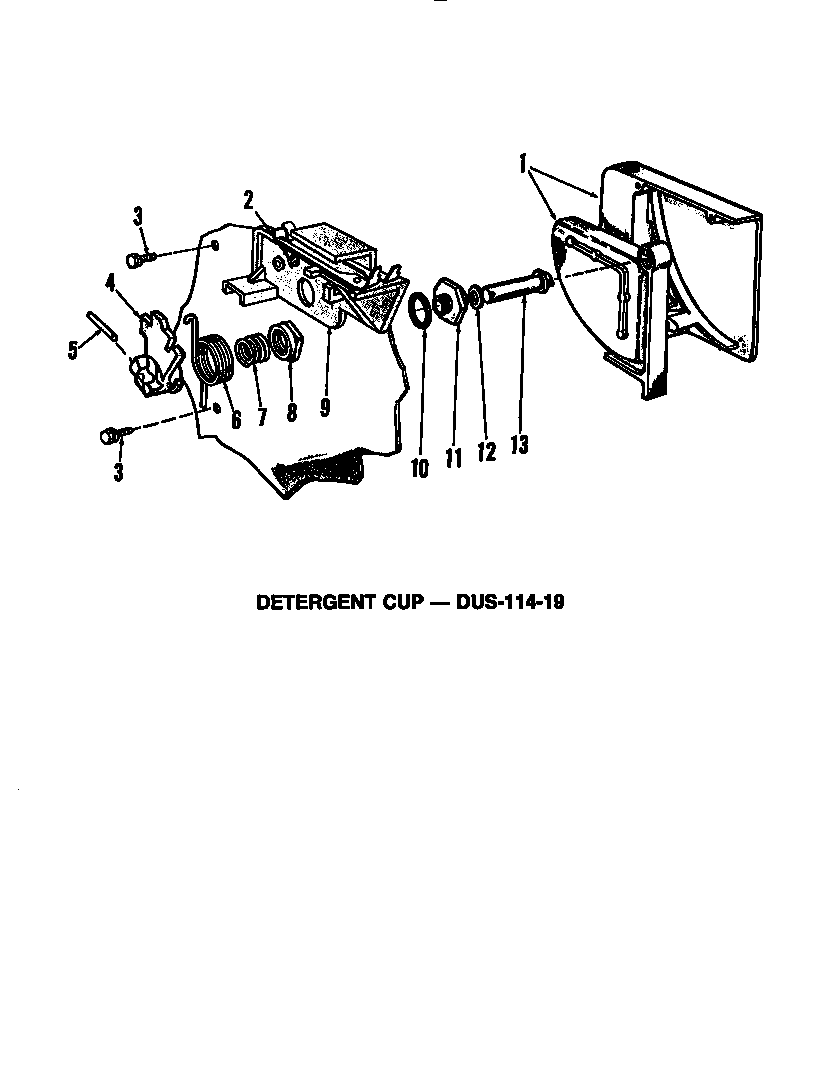 Caloric DUS-406-19 detergent cup diagram