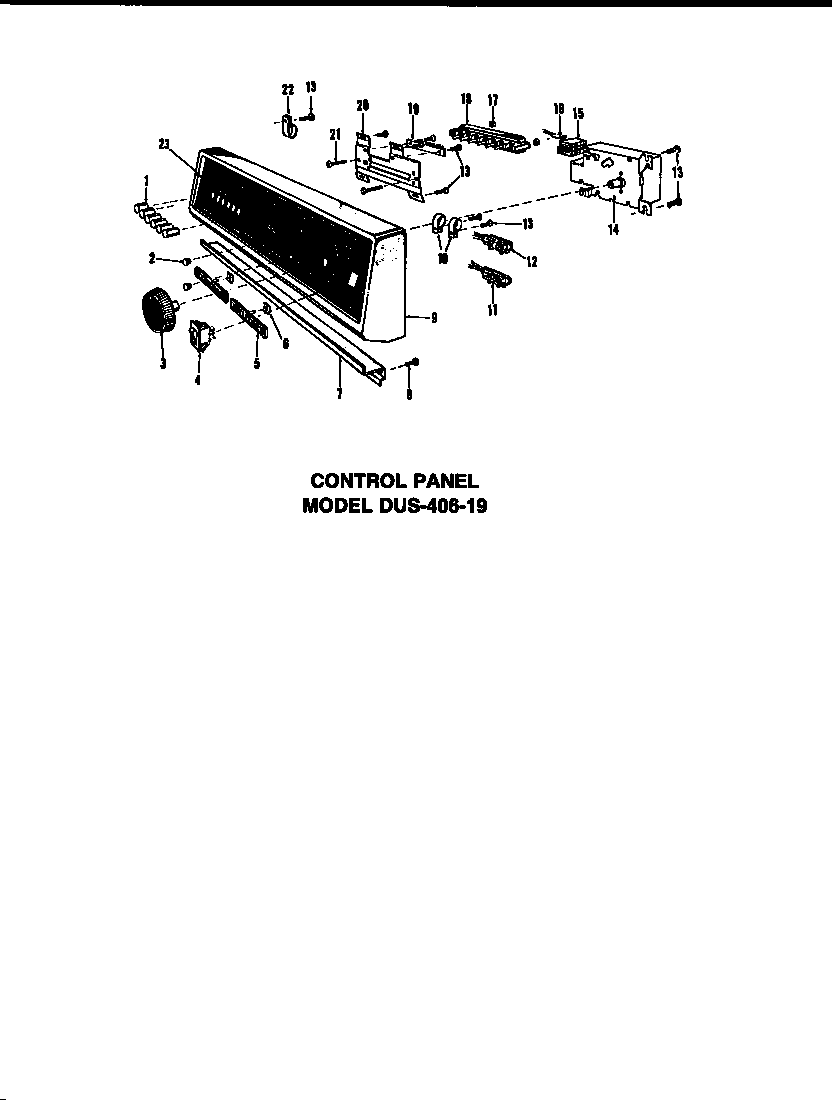 Caloric DUS-406-19 counter panel diagram