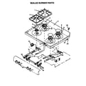 Caloric RSF320OW-P1141255N sealed burner parts diagram