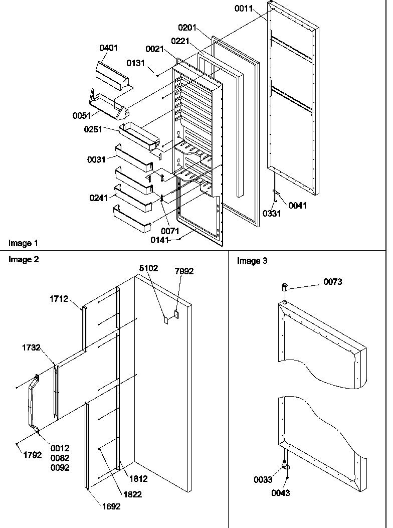 Amana SX322S2L-P1307303WL freezer door accessories diagram