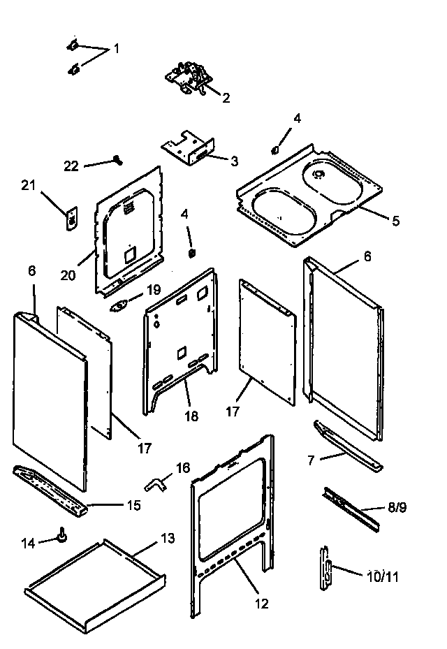 Amana CARR630W/P1143409NW cabinet diagram