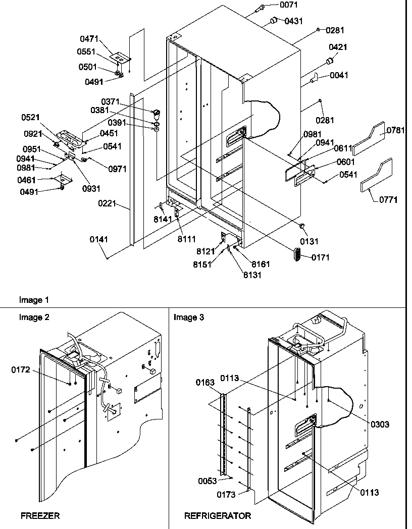 Amana SRDE327S3E-P1307106WE cabinet parts diagram