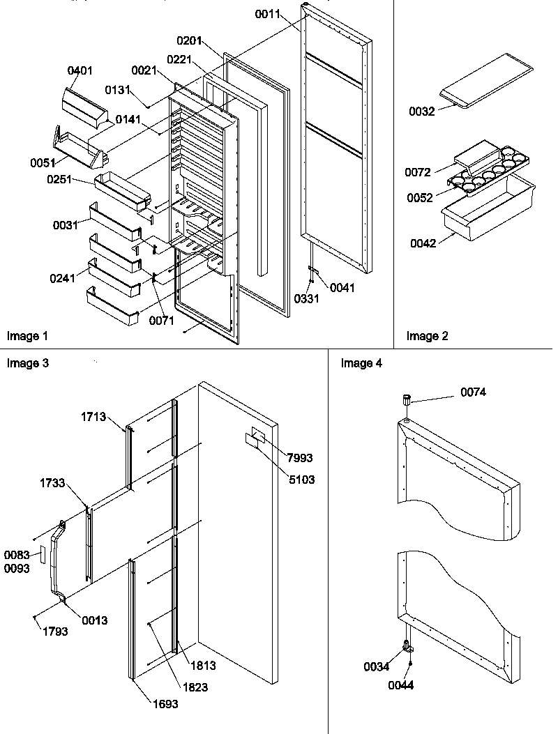 Amana SXD322L-P1305703WL refrigerator door & accessories diagram