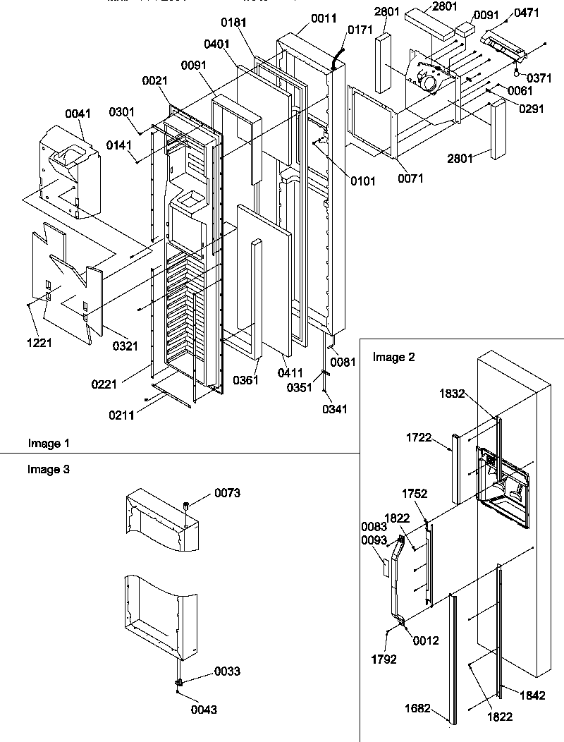 Amana SXD322L-P1305703WL freezer door diagram