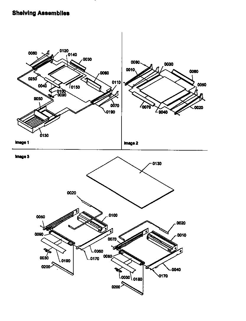 Amana TH25TL-P1303001WL shelving assemblies diagram