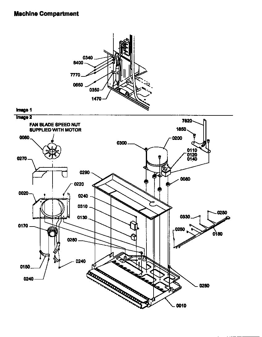 Amana TH25TL-P1303001WL machine compartment diagram
