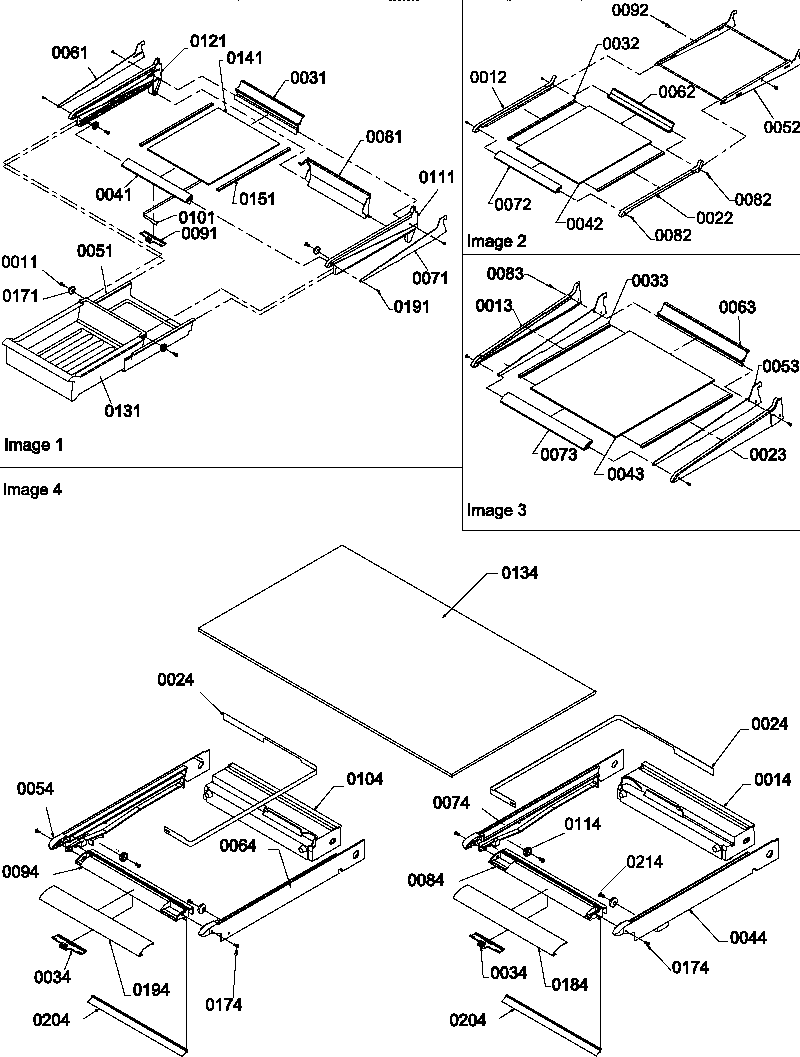 Amana TR18V1W-P1303104WW shelving assemblies diagram
