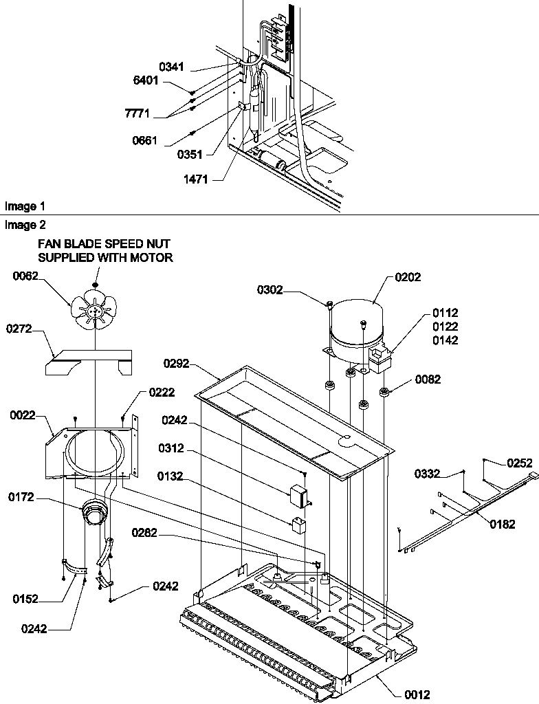 Amana TR18V1W-P1303104WW machine compartment diagram