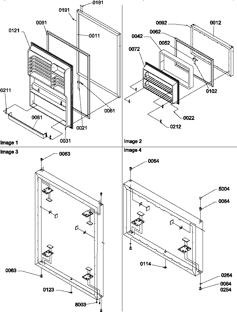 Amana TR18V1W-P1303104WW door assemblies diagram