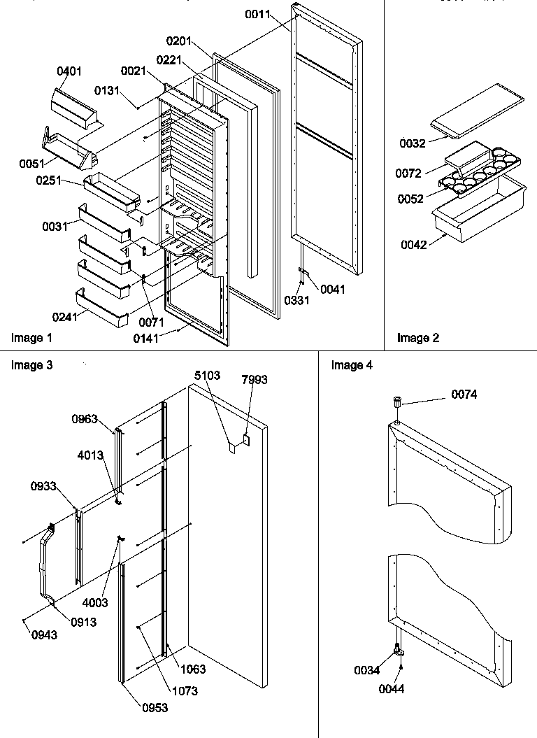 Amana SX22SL-P1190213WL refrigerator door and accessories diagram
