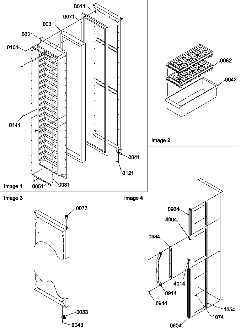 Amana SX22SL-P1190213WL freezer door and accessories diagram