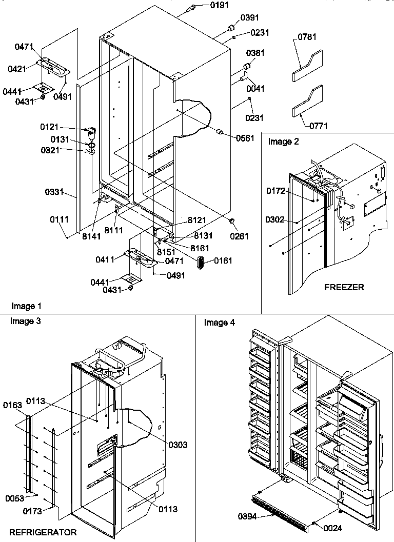Amana SX22SL-P1190213WL cabinet parts and toe grille diagram