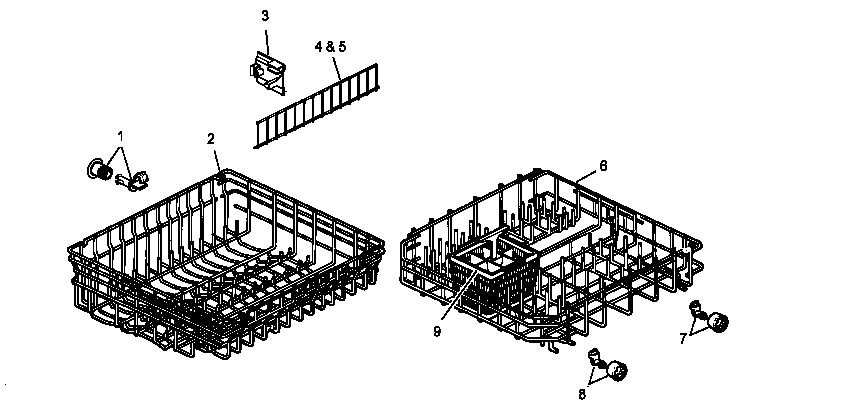 Amana ADU7000CLL-P1199001W rack assembly diagram