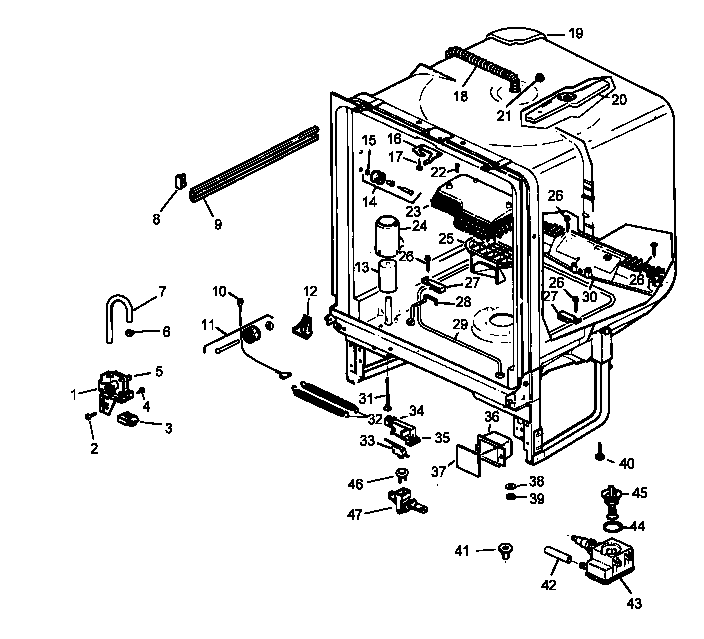 Amana ADU7000CLL-P1199001W tub assembly diagram