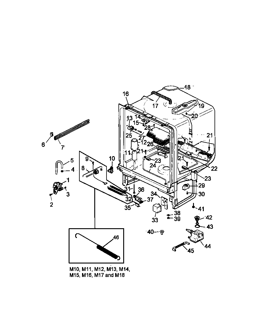 Amana ADU5000DWW-P1309612W tub assy diagram