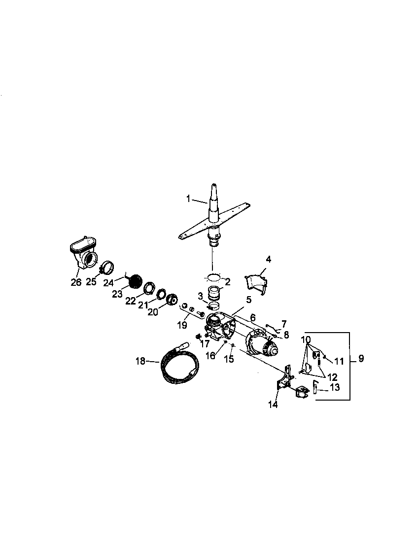 Amana ADU5000DWW-P1309612W motor & pump assembly diagram