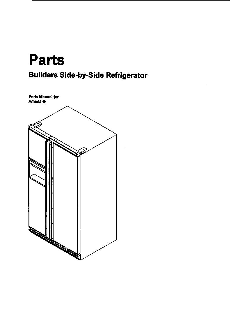 Amana SBD20S4L-P1190004WL builders side-by-side refrigerator diagram