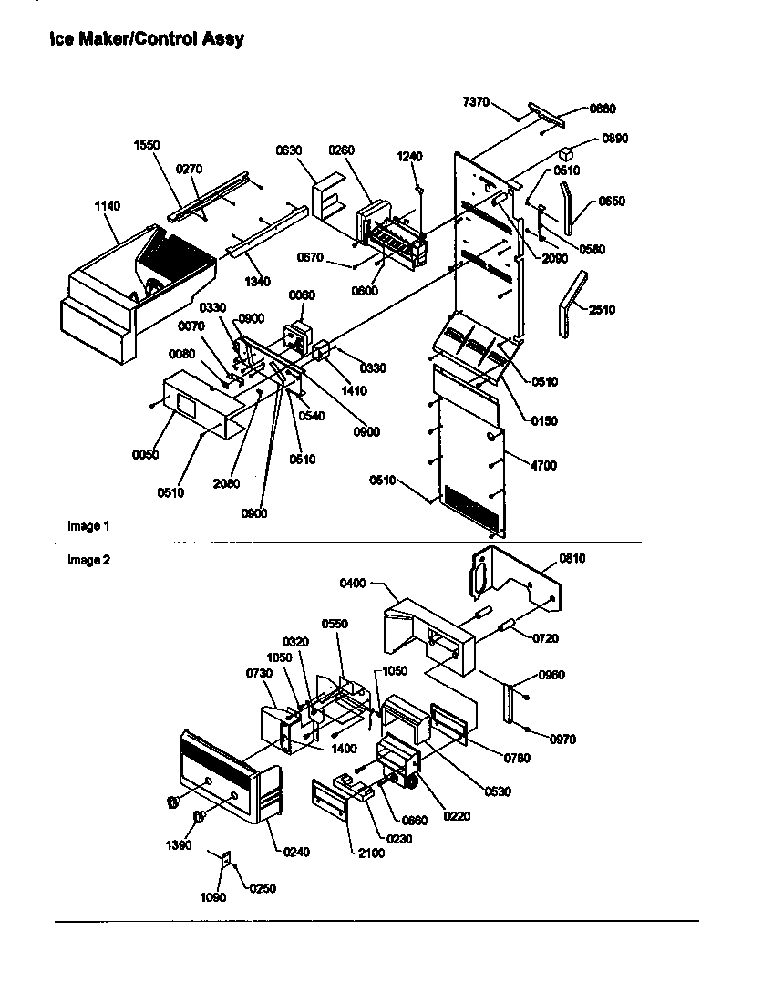 Amana SBD20S4L-P1190004WL ice maker/control assy diagram