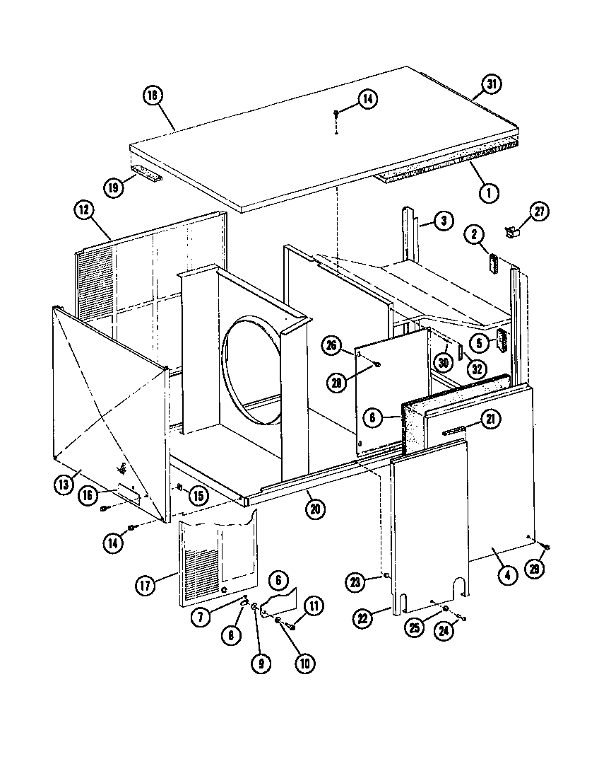 Amana EPH03600-1A/P67220-3C cabinet parts diagram