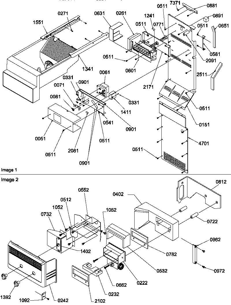 Amana SRD22S3L-P1190327WL ice maker/controls diagram