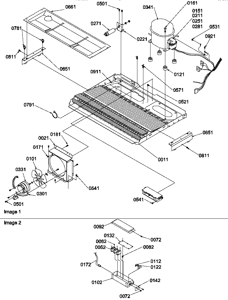 Amana SRDE528TBW-P1312602WW machine compartment diagram