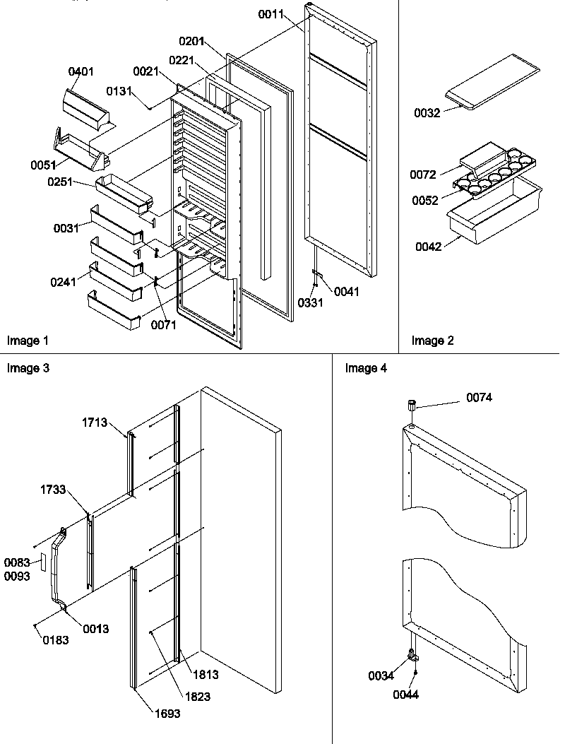Amana SXD322L-P1313901WL refrigerator door and accessories diagram