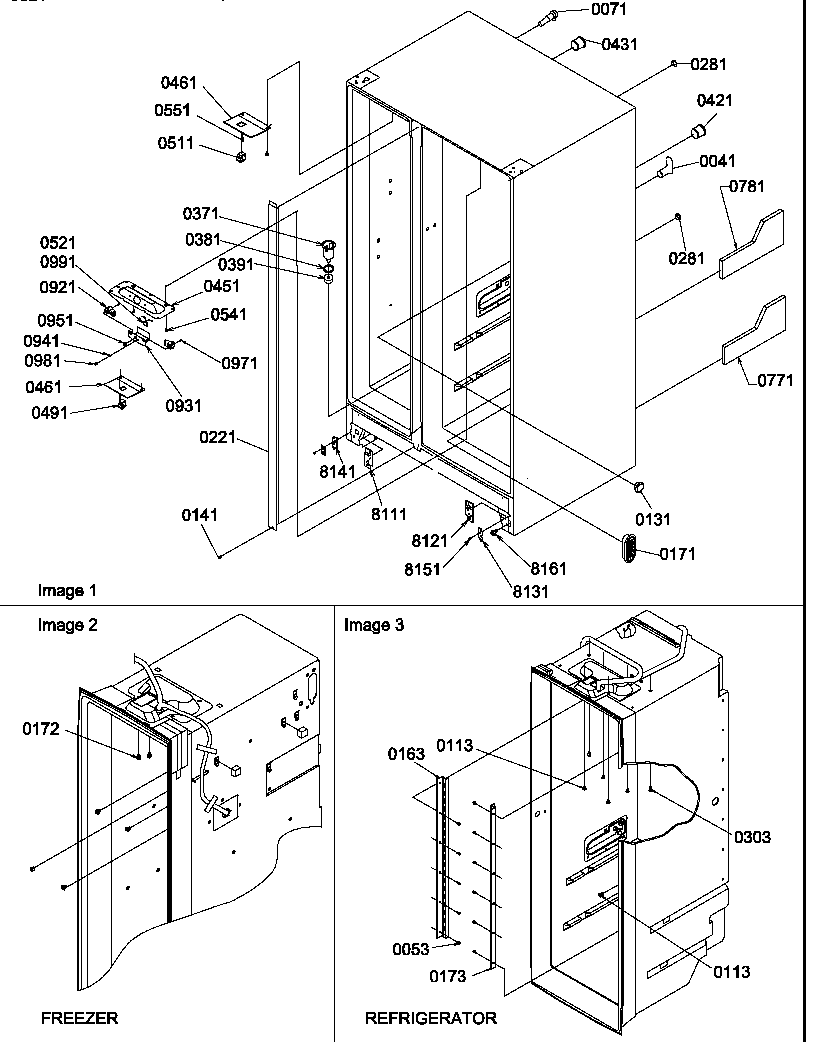 Amana SXD322L-P1313901WL cabinet parts diagram