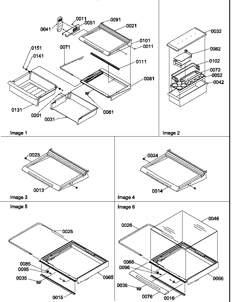 Amana SBDX520TW-P1313202WW shelves, deli, and crisper assemblies diagram