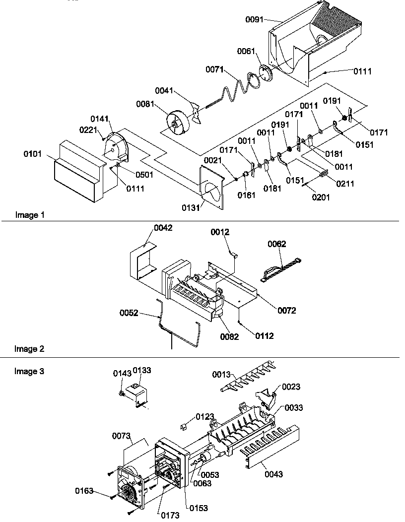 Amana SBDX520TW-P1313202WW ice bucket auger, ice maker, and ice maker parts diagram
