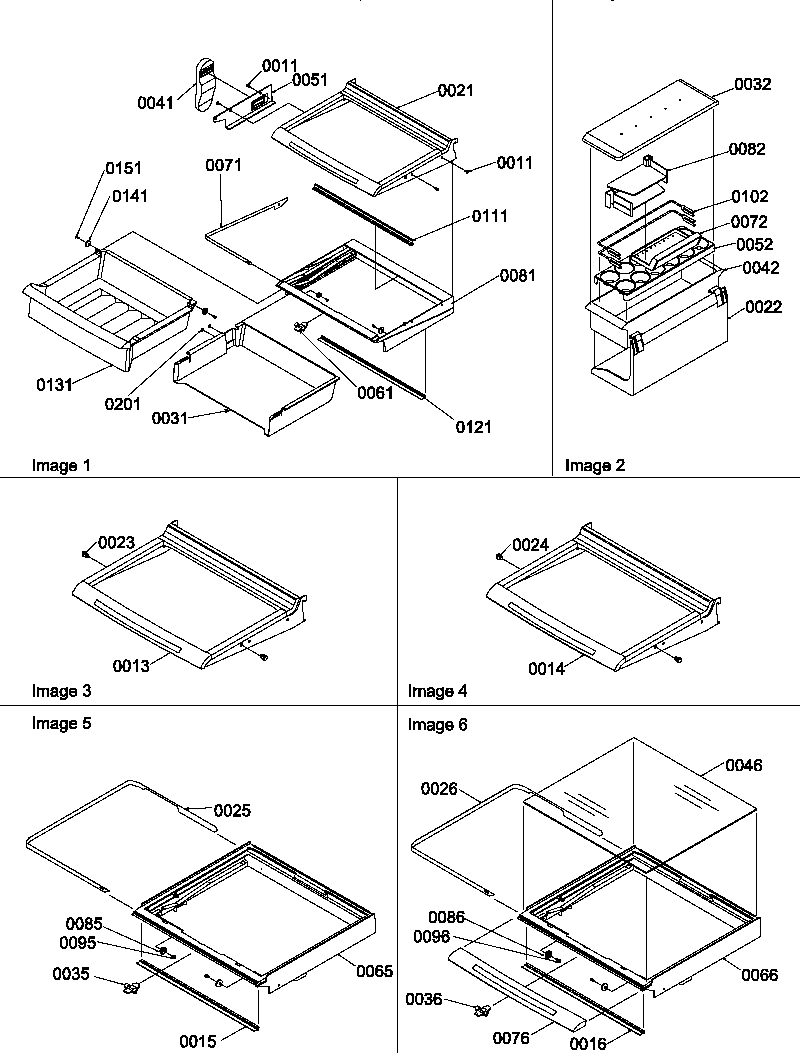 Amana SRD522TW-P1313301WW deli, shelves, crisper assemblies and accessories diagram